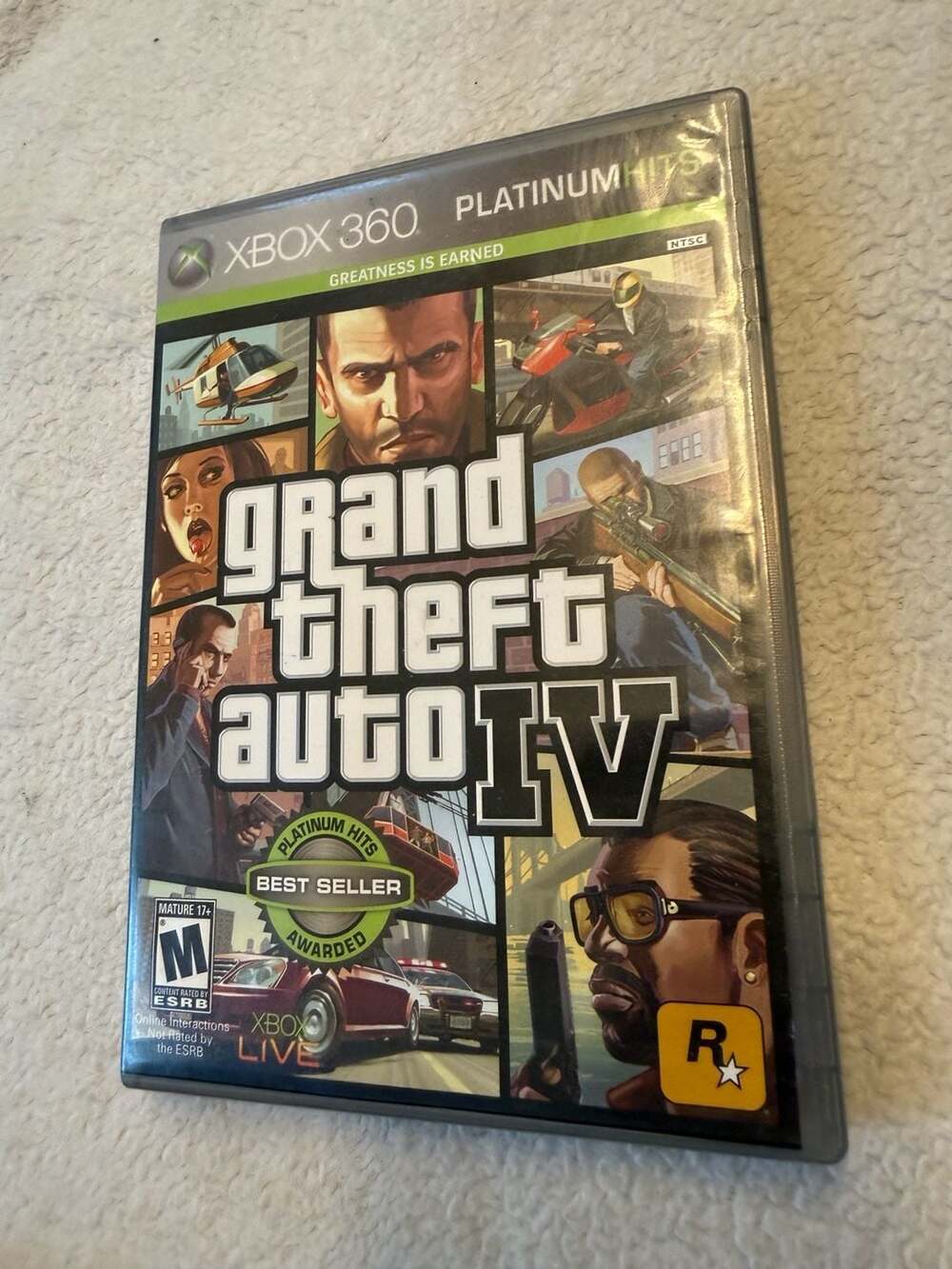 Grand Theft Auto IV (Xbox 360, 2008) Platinum Hits